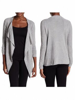 Barefoot Dreams Cardigan Womens S / M Open Dove Gray Elevated Lounge Bamboo Lite